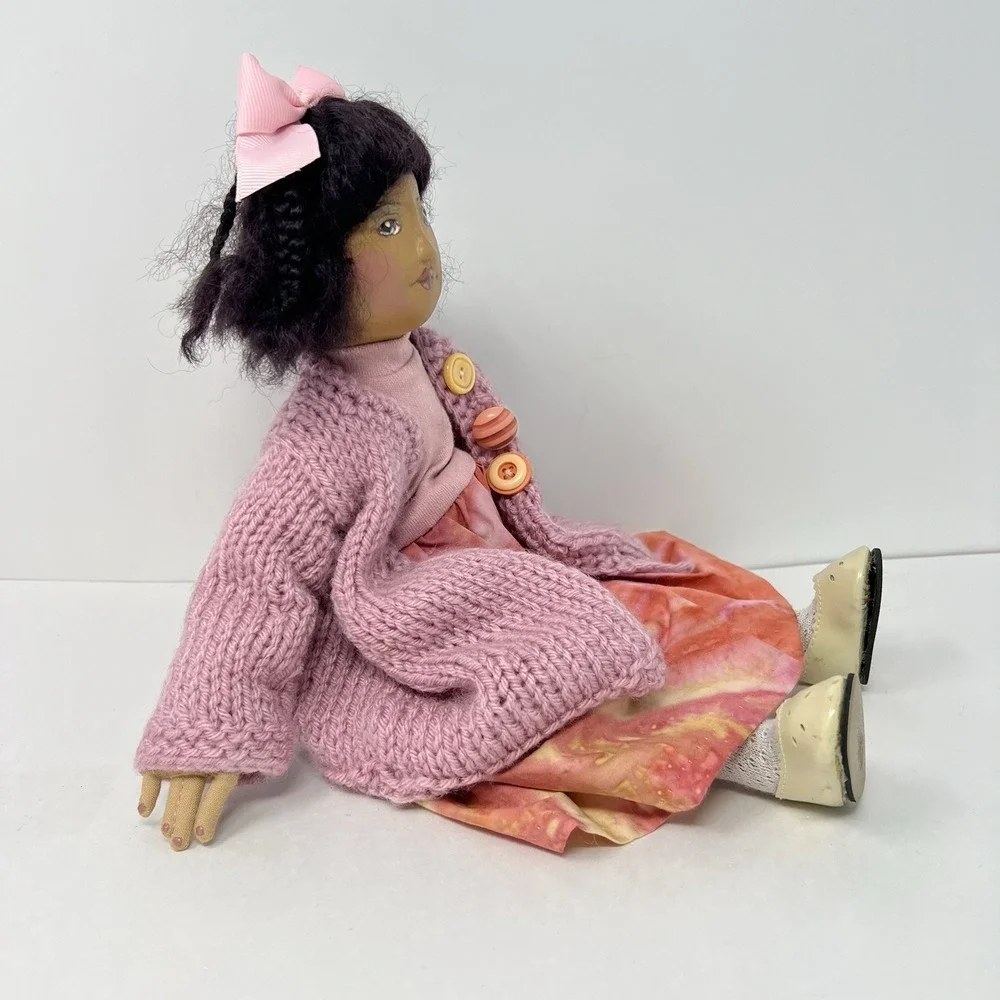 Rare Elaine Lim Hand Made Doll soft Body Hand processed Mohair Hair Gift Toy